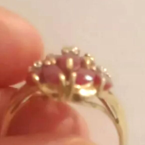 14k Ruby and diamond ring size 8 - Picture 2 of 4